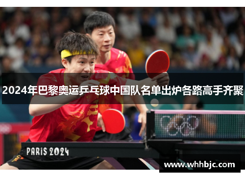 2024年巴黎奥运乒乓球中国队名单出炉各路高手齐聚